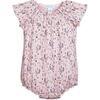 Ruched Bubble, Winged Bird Floral on Coral - Rompers - 1 - thumbnail