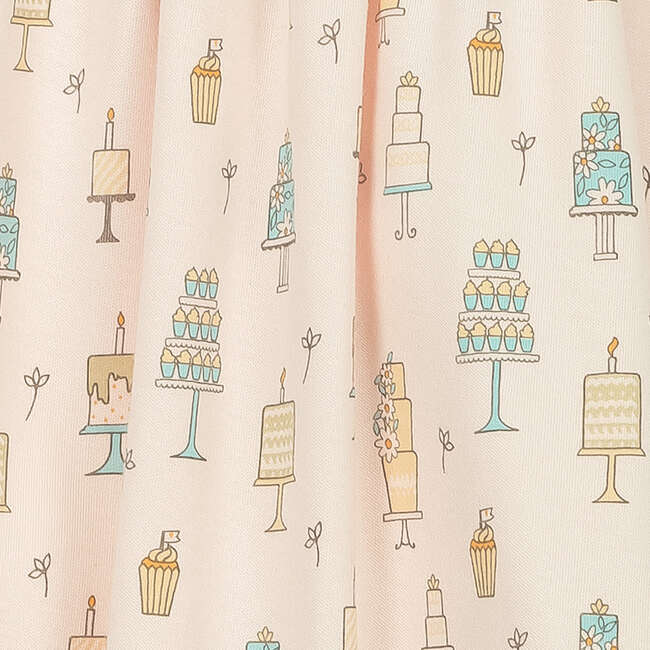 Ruched Romper, Birthday Cake on Coral - Rompers - 2