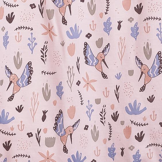 Ruched Bubble, Winged Bird Floral on Coral - Rompers - 2