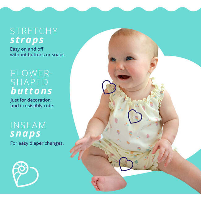 Sleeveless Romper, Skinny Fish on White - Rompers - 3