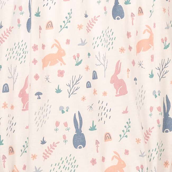 Ruched Bubble, Rabbit Hole Floral on White - Rompers - 3