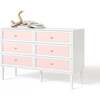 Savannah Doublewide 6-Drawer Honeycomb Pull Dresser, Blush - Dressers - 1 - thumbnail