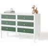 Savannah Doublewide 6-Drawer Honeycomb Pull Dresser, Fern - Dressers - 1 - thumbnail