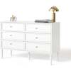 Savannah Doublewide 6-Drawer Honeycomb Pull Dresser, White Maple - Dressers - 1 - thumbnail