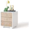 Cabana Ring Pull Nightstand, Heavy White And Cerused Oak - Nightstands - 1 - thumbnail