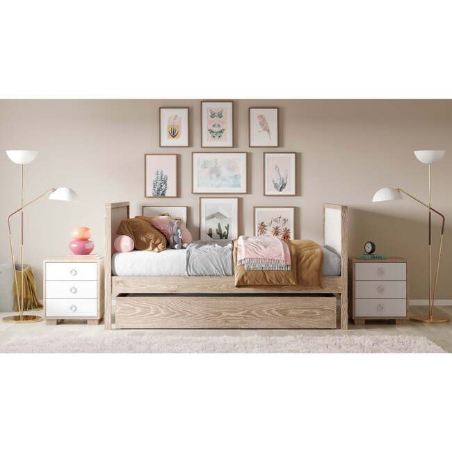 Cabana Ring Pull Nightstand, Cerused Oak And White - Nightstands - 2