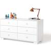 Cabana Doublewide 6-Drawer Ring Pull Dresser, White Maple - Dressers - 1 - thumbnail