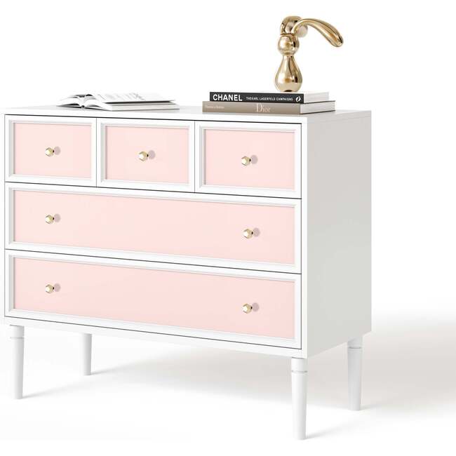 Savannah 5-Drawer Honeycomb Pull Dresser, Blush
