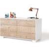 Cabana Doublewide 6-Drawer Ring Pull Dresser, Heavy White And Cerused Oak - Dressers - 1 - thumbnail