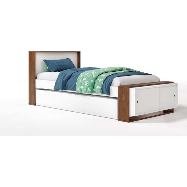 Austin Low Footboard Bed And Trundle, Natural Walnut