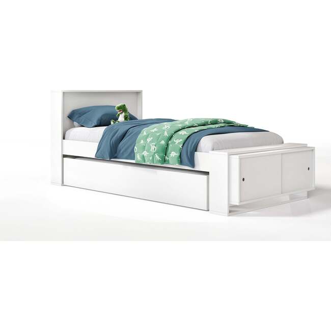 Austin Low Footboard Bed And Trundle, White Maple
