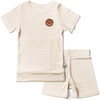 Viscose from Bamboo Organic Cotton Toddler Biker Set, Happy Stripe - Mixed Apparel Set - 1 - thumbnail