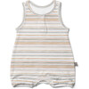 Viscose from Bamboo Organic Cotton Sleeveless Romper, Boardwalk Stripe - Rompers - 1 - thumbnail