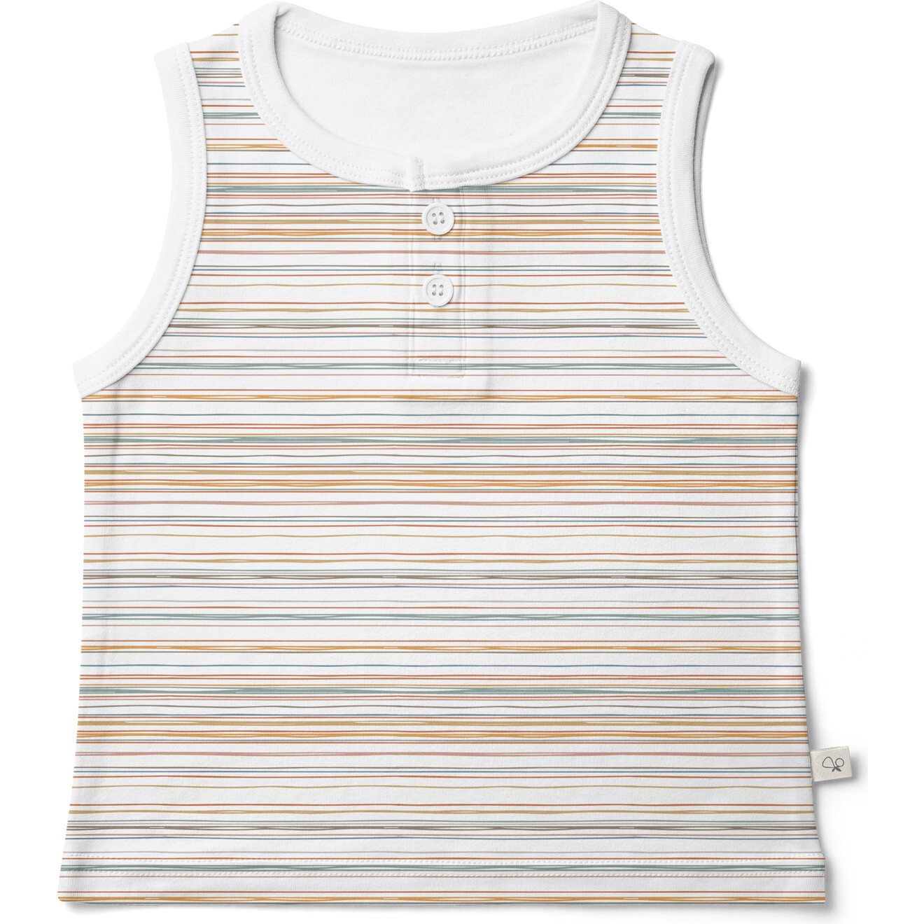 Viscose from Bamboo Organic Cotton Kids Tank Top, Boardwalk Stripe - Shirts - 1