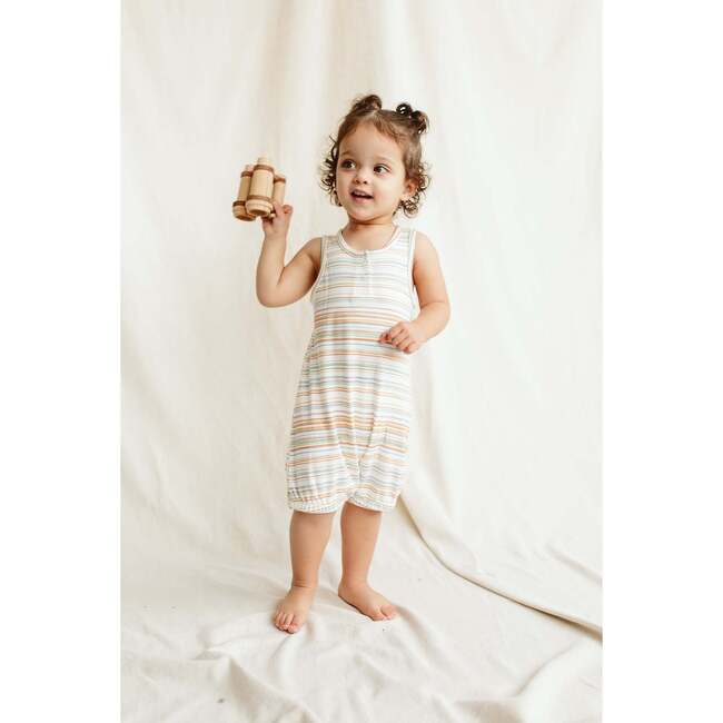 Viscose from Bamboo Organic Cotton Sleeveless Romper, Boardwalk Stripe - Rompers - 2