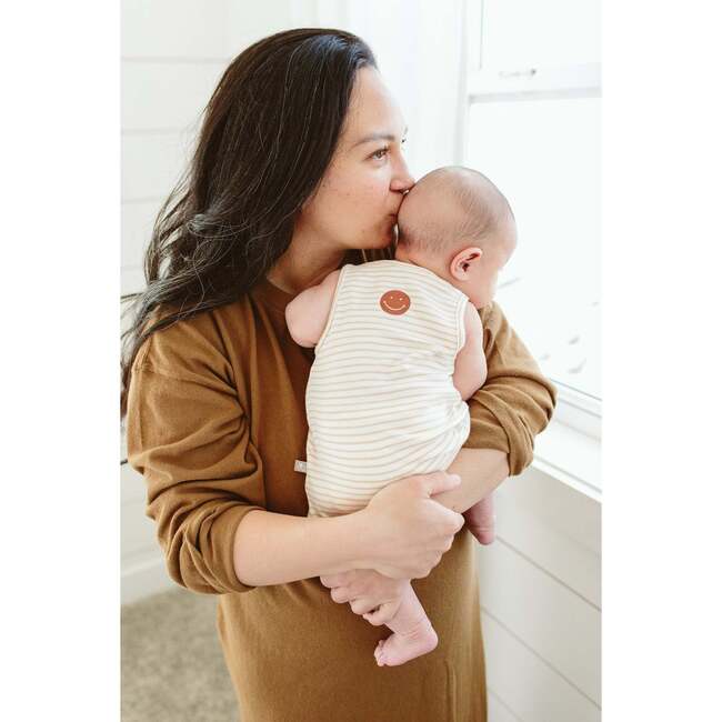 Viscose from Bamboo Organic Cotton Sleeveless Romper, Happy Stripe - Rompers - 4