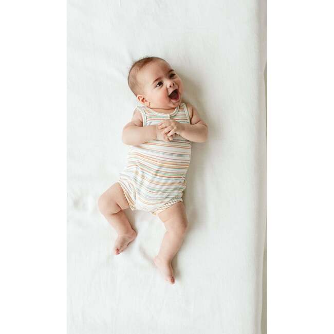 Viscose from Bamboo Organic Cotton Sleeveless Romper, Boardwalk Stripe - Rompers - 3