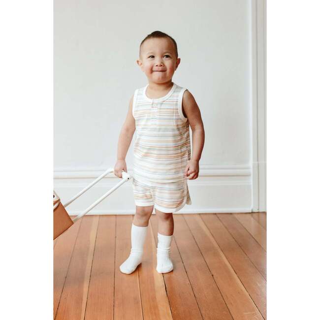 Viscose from Bamboo Organic Cotton Kids Tank Top, Boardwalk Stripe - Shirts - 2