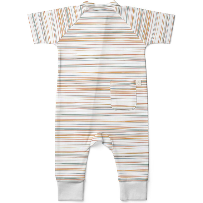 Viscose from Bamboo Organic Cotton S/S Romper, Boardwalk Stripe - One Pieces - 6