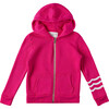 Coastal Waves Full Sleeve Zip Hoodie, Dahlia - Sweatshirts - 1 - thumbnail