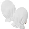 Soft Baby Mittens, White - Gloves - 1 - thumbnail