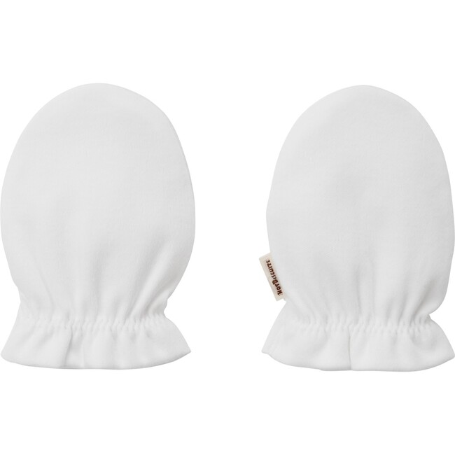 Soft Baby Mittens, White - Gloves - 2