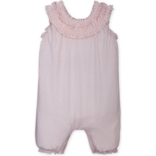 Double-Ruffle Romper, Solid Coral - Feather Baby Rompers | Maisonette