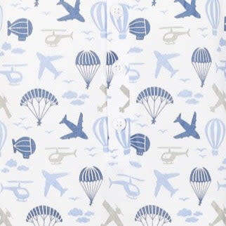 Henley Romper, Air Transportation on White - Rompers - 2