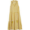 Women's Sienna Tank Midi Dress, Yellow Squares - Dresses - 1 - thumbnail