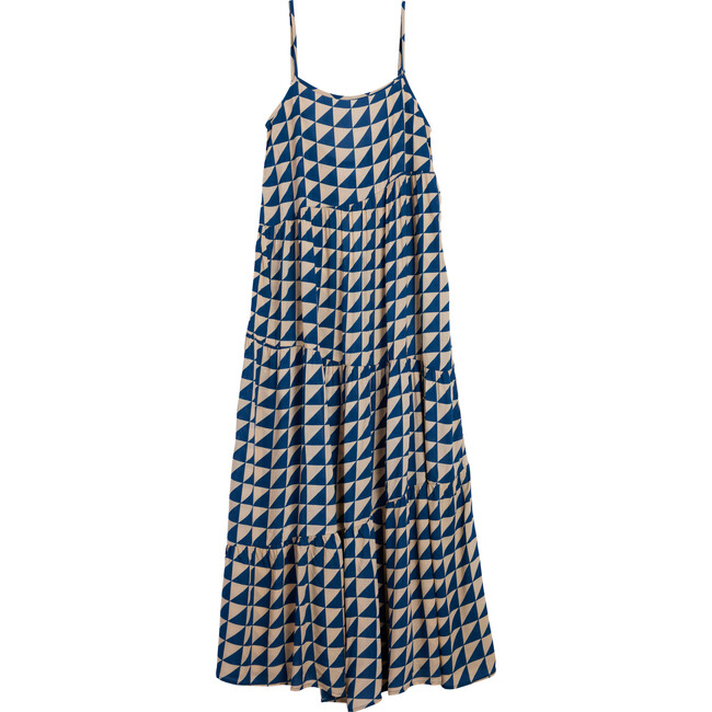 Women's Ro Tank Dress, Blue Squares Print