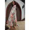 Women's Tanya Dress, Pink And Green Jaquard - Dresses - 2