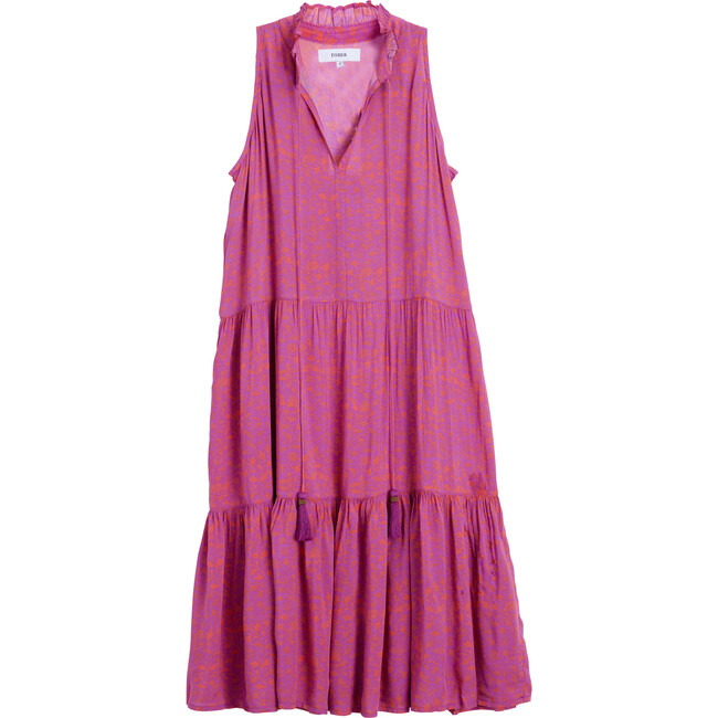 Women's Sienna Midi Dress, Neon Forest Print
