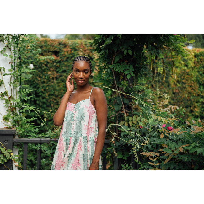 Women's Rio Dress, Pink And Green Jaquard - Dresses - 4