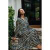 Women's Sienna Maxi Blue Squares Print - Dresses - 4
