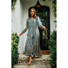 Women's Sienna Maxi Blue Squares Print - Dresses - 5