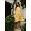 Women's Sienna Tank Midi Dress, Yellow Squares - Dresses - 5