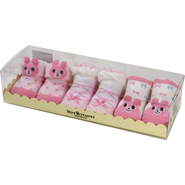 Pink Polka Baby Socks Gift Set, Pink - Socks - 1