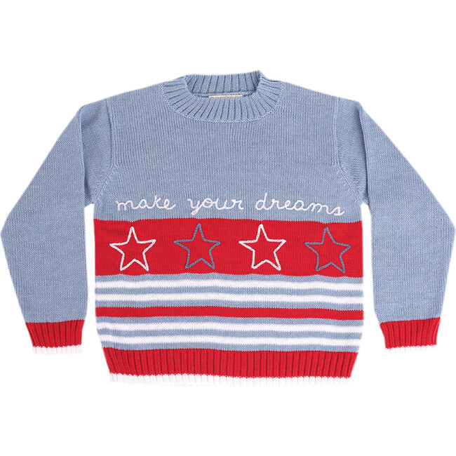Embroidered Sweater "Dreamer" Sky Blue