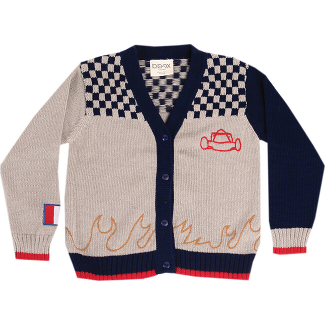 Embroidered Sweater "Formula One" Grey