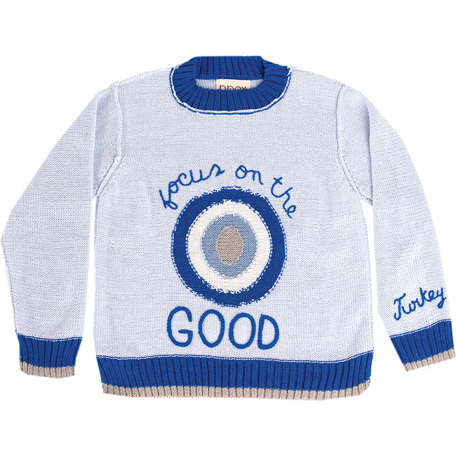 Embroidered Sweater "Amoulet" Light Blue