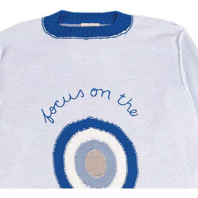 Embroidered Adult Sweater "Amoulet" Light Blue - Sweaters - 2