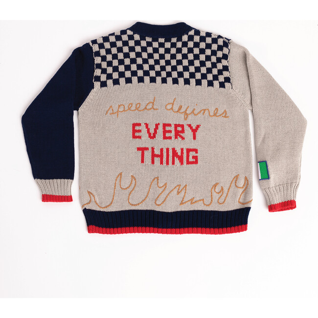 Embroidered Sweater "Formula One" Grey - Sweaters - 2