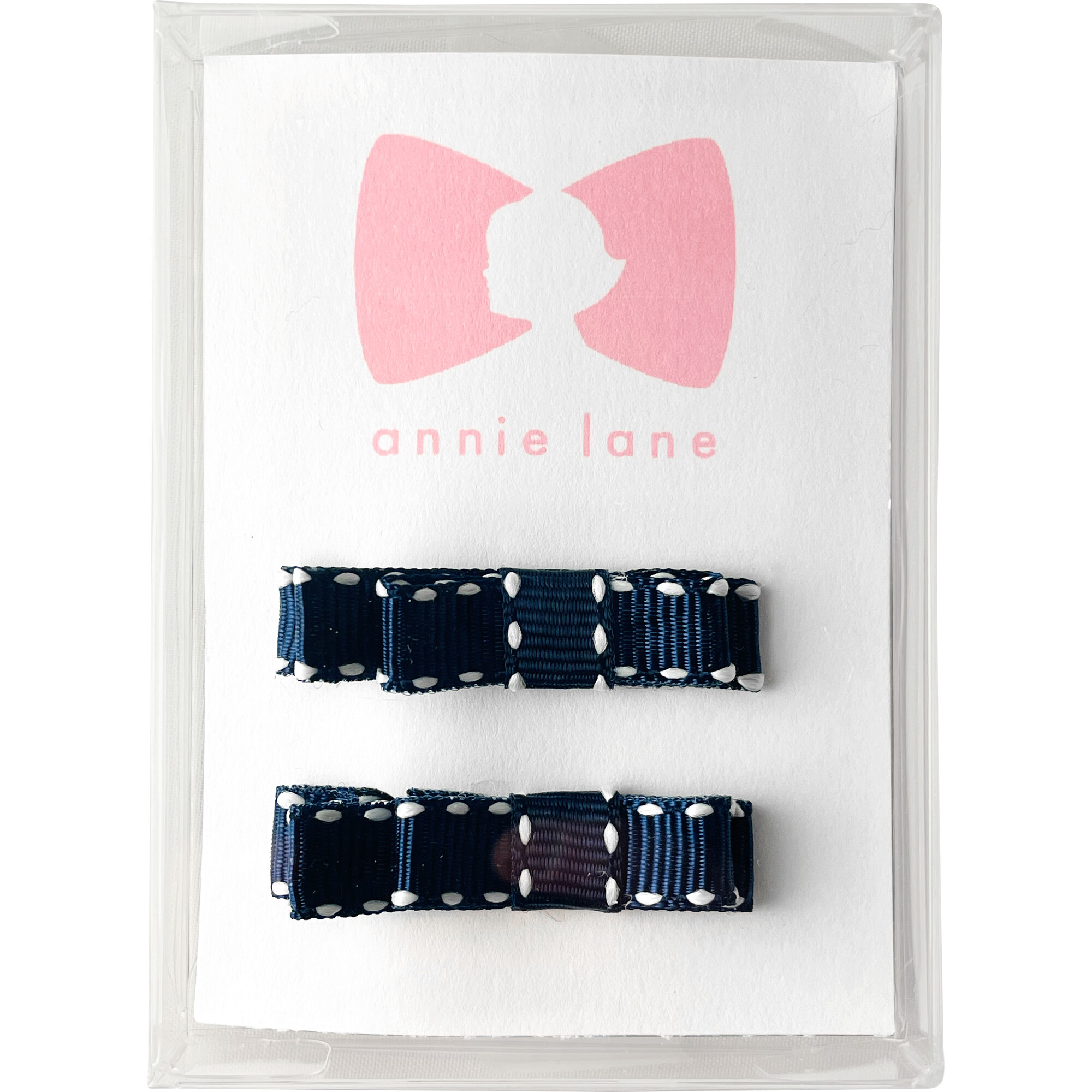 Two Bows Box Set, Navy and White Stitch - Bows - 1
