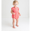 Polly Flutter Sleeve Bubble Romper, Pastel Red - Rompers - 4