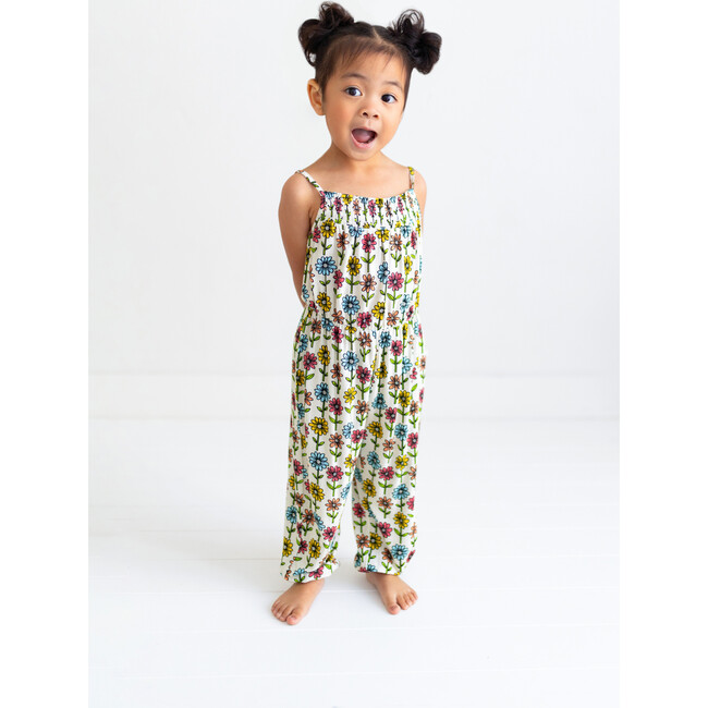 Maya Lynn Smocked Spaghetti Jumpsuit, Beige - Rompers - 2