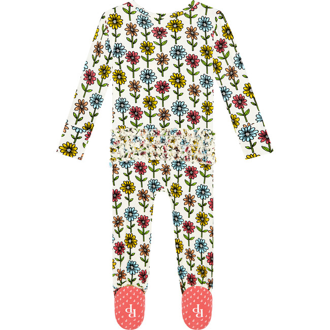 Maya Lynn Footie Ruffled Zippered One-Piece, Beige - Footie Pajamas - 2
