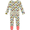 Maya Lynn Footie Ruffled Zippered One-Piece, Beige - Footie Pajamas - 2