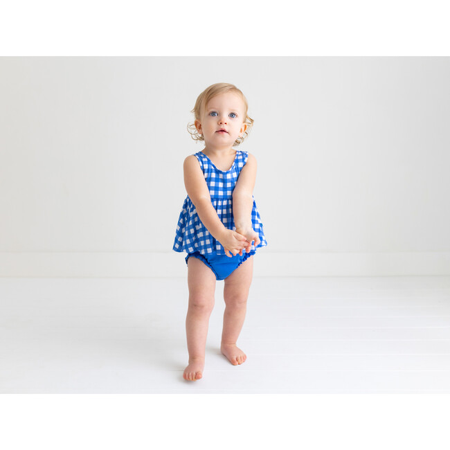 Joshua V-Neck Tank Top Peplum And Bloomer Set, Dark Blue - Mixed Apparel Set - 8