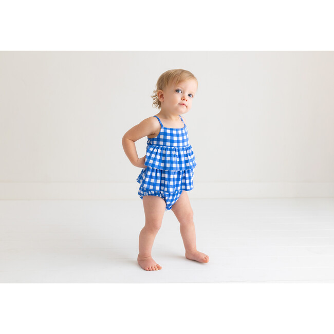 Joshua Basic Ruffled Spaghetti Romper, Dark Blue - Rompers - 3