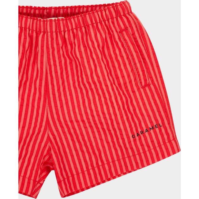 Kohlrabi Stripe Swim Short, Red - Swim Trunks - 3